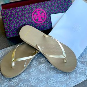 TORY BURCH FLIP FLOPS BRAND NEW IN BOX NEVER WORN WITH PROOF OF PURCHASE